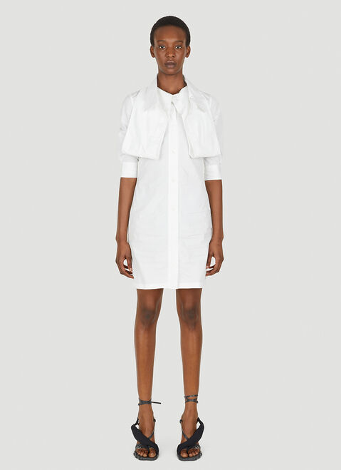 GANNI Extended Collar Shirt Dress Black gan0251023