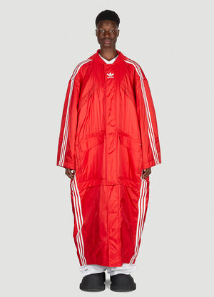 Balenciaga x adidas Logo Print Parka Coat Red axb0151003