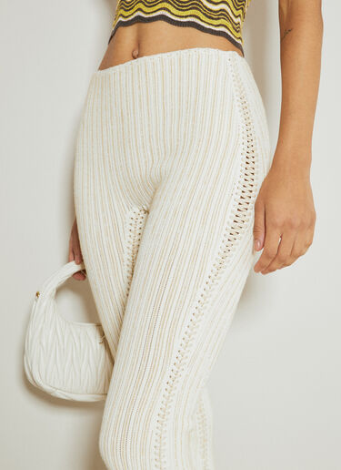 Isa Boulder Tent Flared Knit Pants White isa0253008