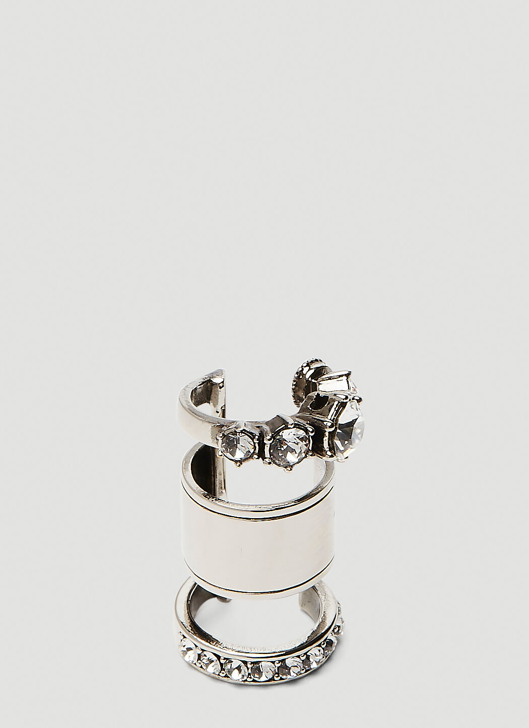 Alexander McQueen Embellished Triple Hoop Ear Cuff in Silver LN CC