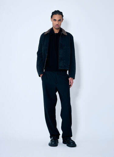 Saint Laurent Wool Polo Shirt Black sla0159008