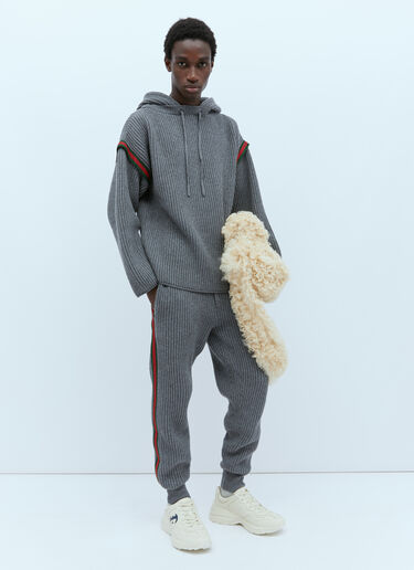 Gucci Wool Cashmere Hooded Sweater Grey guc0154006