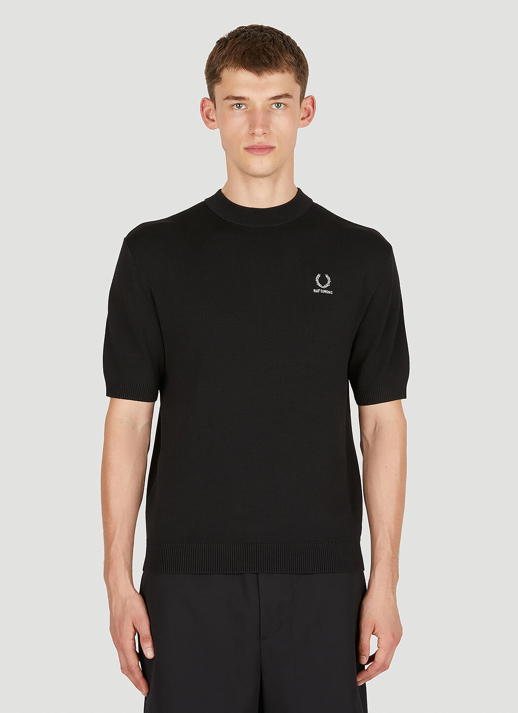 Raf Simons x Fred Perry Logo Jacquard Knit Top in Black | LN-CC®