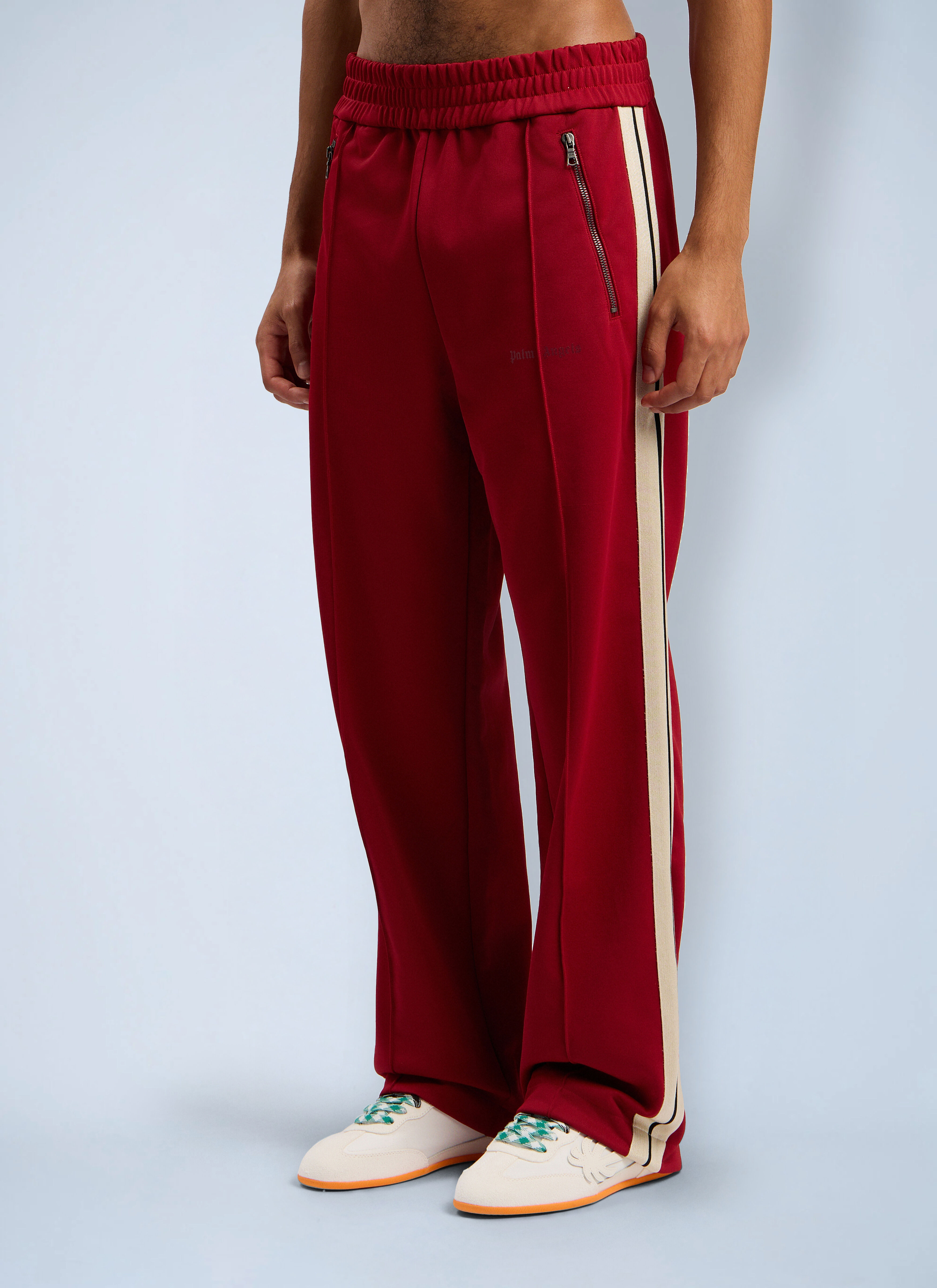 Palm Angels Men's' Classic Logo Zip-Up Track Pants in Red | LN-CC®