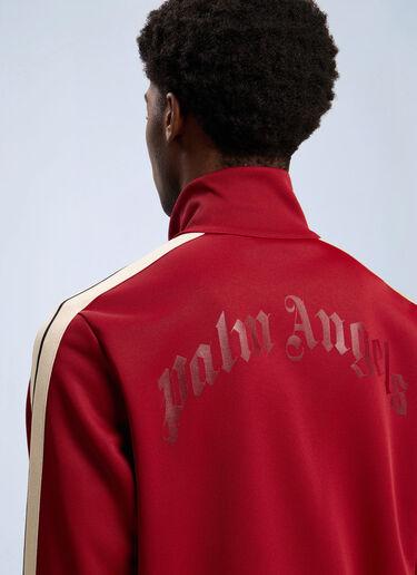 Curved Logo Zip-Up Track Jacket Palm Angels Curved Logo Zip-Up Track Jacket Red pma0162091