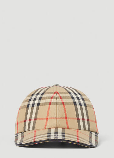 Burberry Check Baseball Cap Beige bur0152024