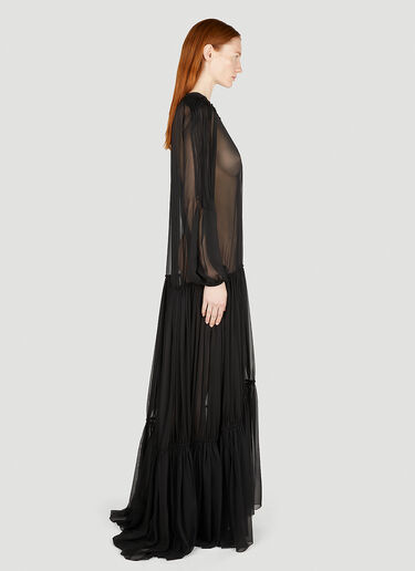 Saint Laurent Semi Sheer Maxi Dress Black sla0251052