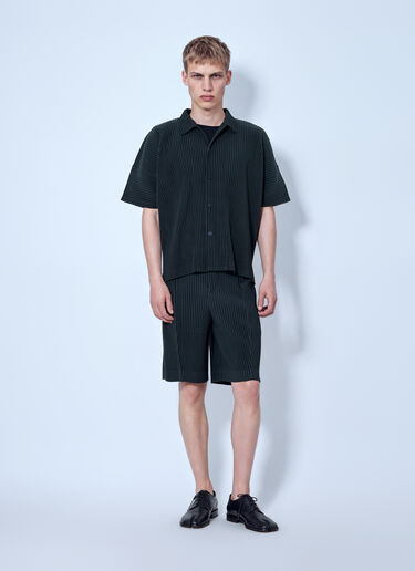 Homme Plissé Issey Miyake August Pleated Button-Down Shirt Dark Grey hmp0166016