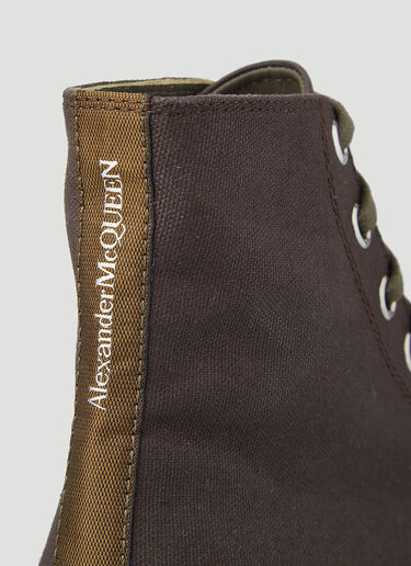 Alexander McQueen Tread Slick Boots Brown amq0146030