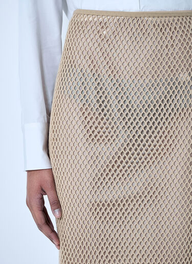 Prada Crochet Midi Skirt Beige pra0260012