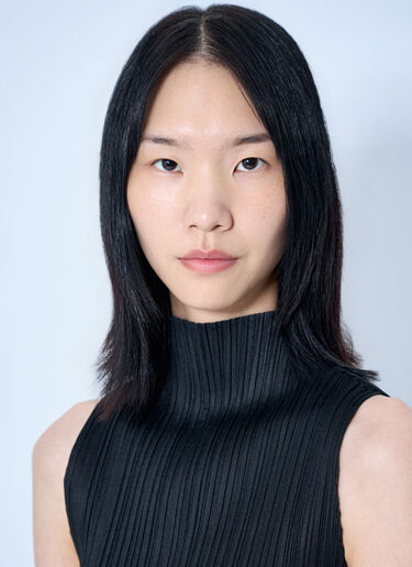 Pleats Please Issey Miyake Sleeveless Ribbed High-Neck Top Black plp0264015