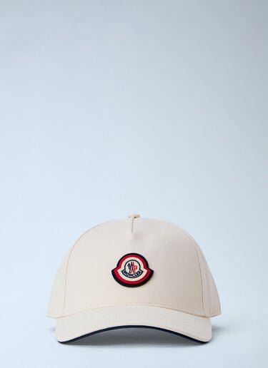 LN-CC® - Moncler: Embroidered Logo Baseball Cap - Cream Moncler Embroidered Logo Baseball Cap Cream mon0166036