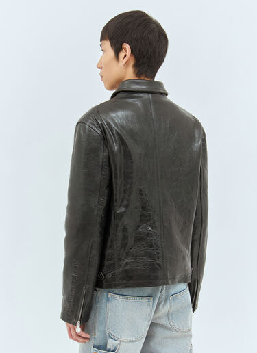 Acne Studios Leather Zip-Up Jacket Black acn0157007