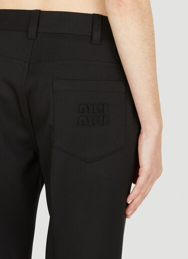 Logo Patch Pants Miu Miu Logo Patch Pants Black miu0251003