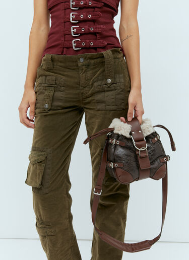 ムートンバケットショルダーバッグ Blumarine ムートンバケットショルダーバッグ ブラウン blm0254011