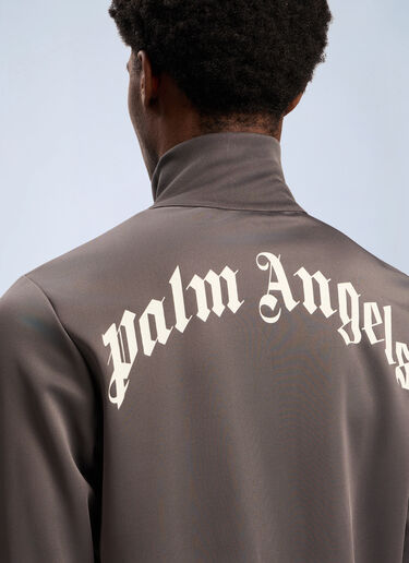 Back Curved Logo Track Jacket Palm Angels Back Curved Logo Track Jacket Grey pma0162055