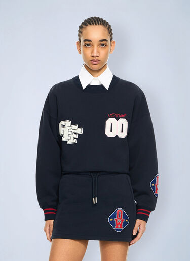 LN-CC® - Off-White: Royal Patch Crop Sweatshirt - Blue Off-White Royal Patch Crop Sweatshirt Blue ofw0264026
