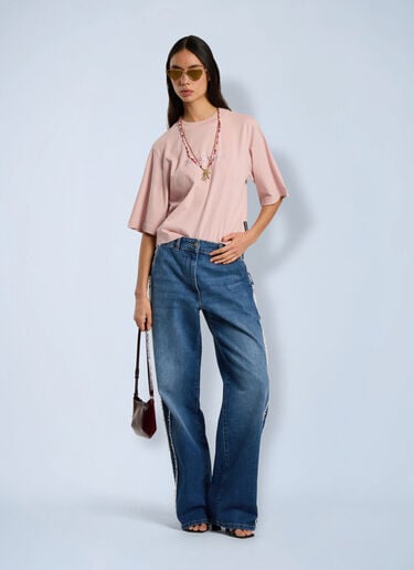 Palm Angels Rhinestone Boxy Tee Pink pma0266214