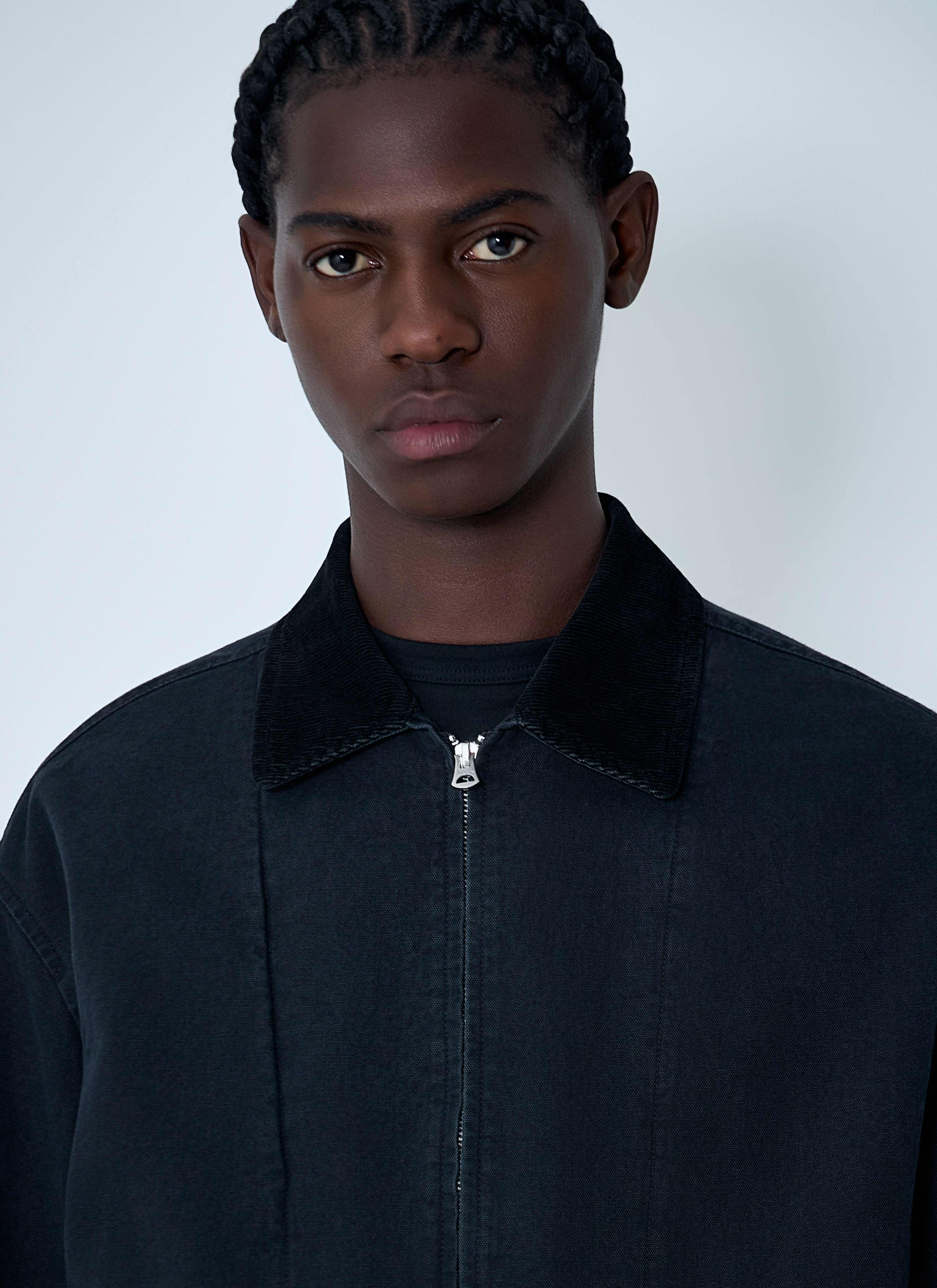 Comme des Garçons Homme Men's' Zip-front Jacket in Cotton Twill in