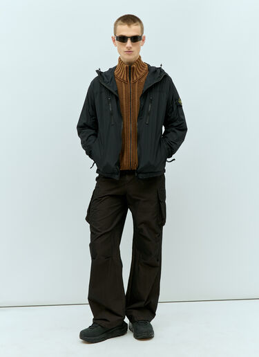 Stone Island Nylon Hooded Jacket Black sto0156042