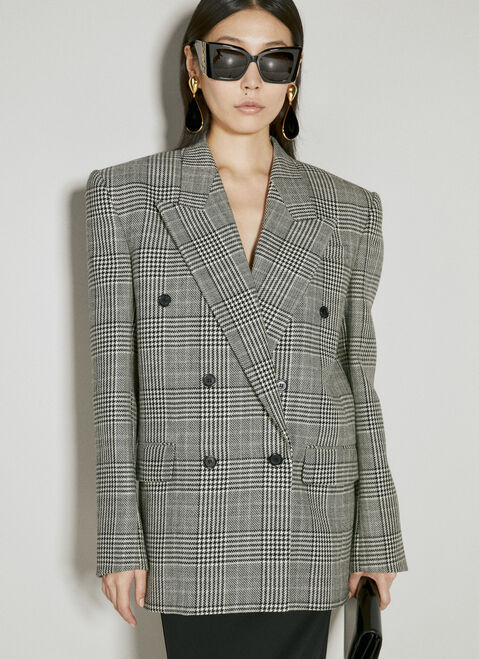 VETEMENTS Oversized Prince Of Wales Wool Blazer Black vet0254016