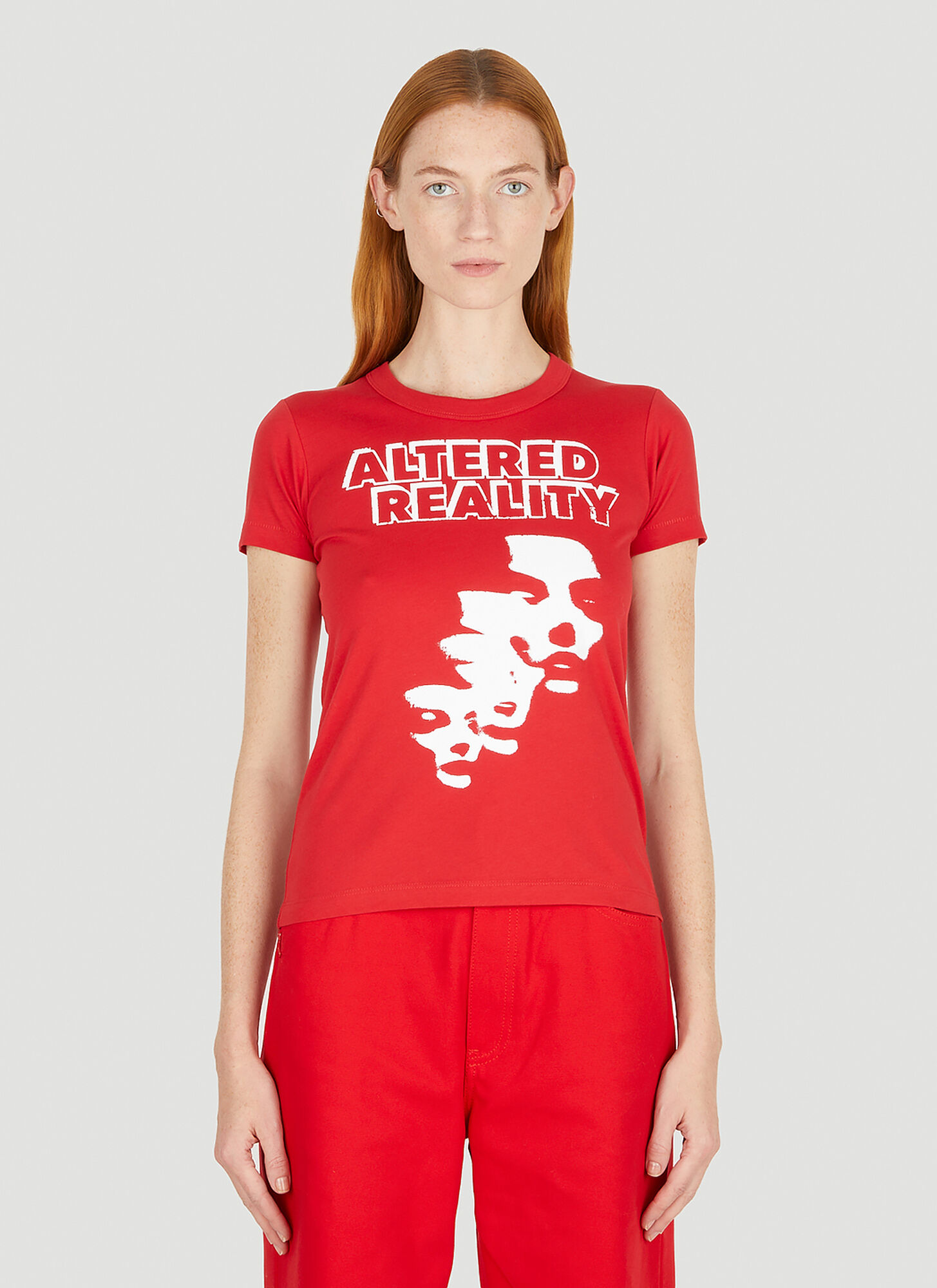 Raf Simons 'altered Reality' Print T-shirt In Red