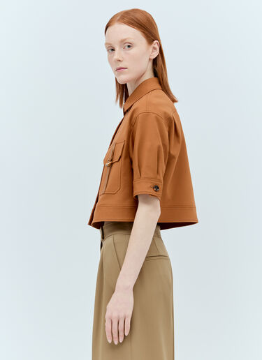 Max Mara Cotton Canvas Crop Jacket Brown max0256008