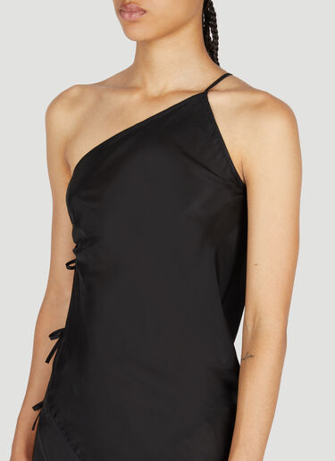 Taco One-shoulder Sheer Gown Rick Owens Taco One-shoulder Sheer Gown Black ric0253013