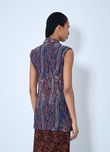 Dries Van Noten テクスチャードウエストコート  パープル dvn0260005