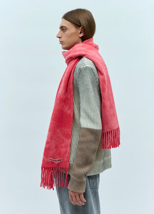 Acne Studios Narrow Tie-Dye Wool Scarf Pink acn0156032