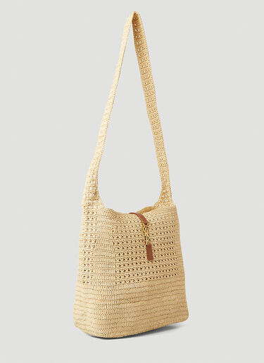 Saint Laurent Woven Hobo Shoulder Bag Beige sla0247171