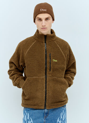 Dime Polar Fleece Sherpa Zip Jacket Brown dmt0154003