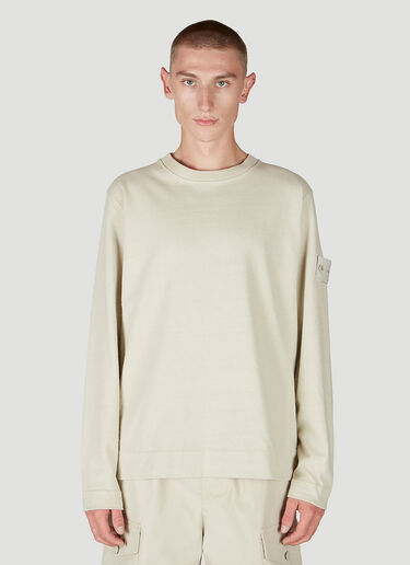 Stone Island Ghost Logo Patch Sweatshirt Beige sto0152003