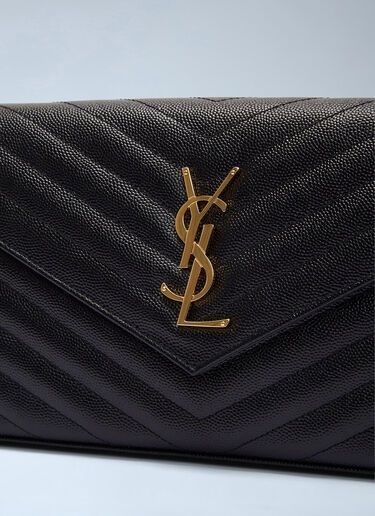 Saint Laurent Cassandre Matelassé Chain Wallet Black sla0200007
