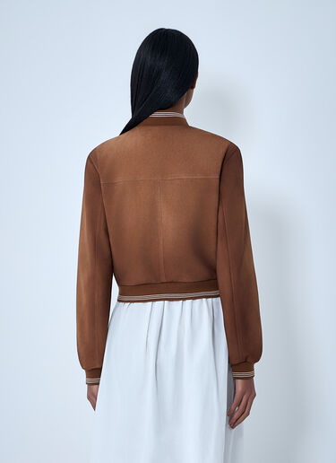 Suede Bomber Jacket Miu Miu Suede Bomber Jacket Brown miu0263004