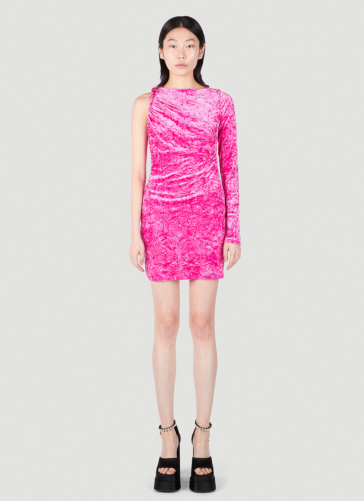 Versace Asymmetric Cut-out Mini Dress Female Pink