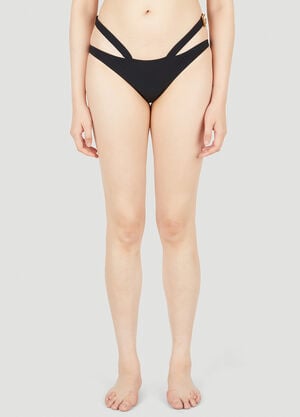 Dolce & Gabbana Slip Logo Plaque Bikini Bottoms Black dol0248028