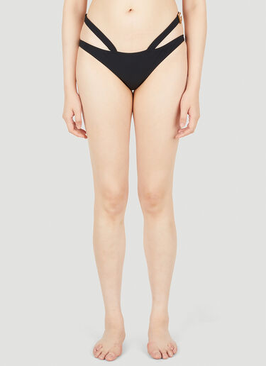 Dolce & Gabbana Slip Logo Plaque Bikini Bottoms Black dol0248028
