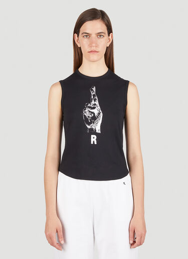 Raf Simons 그래픽 프린트 탑 Black raf0251001