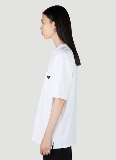 Prada 徽标铭牌 T 恤 白色 pra0252011