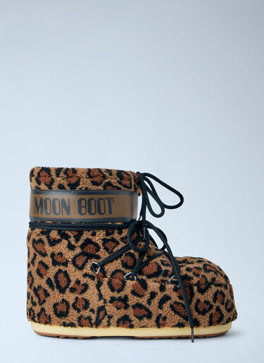 LN-CC® - Moon Boot: Icon Low Fleece Leopard Boots - Brown Moon Boot Icon Low Fleece Leopard Boots Brown mnb0366020