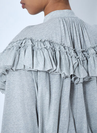 Dries Van Noten Ruffled Cotton Jersey Shirt Grey dvn0264012