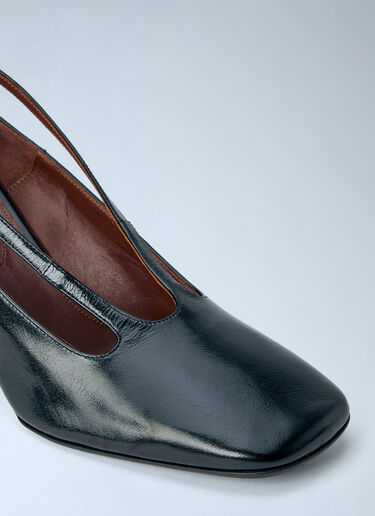 LN-CC® - Dries Van Noten: Leather Wedge Pumps - Black Dries Van Noten Leather Wedge Pumps Black dvn0265033