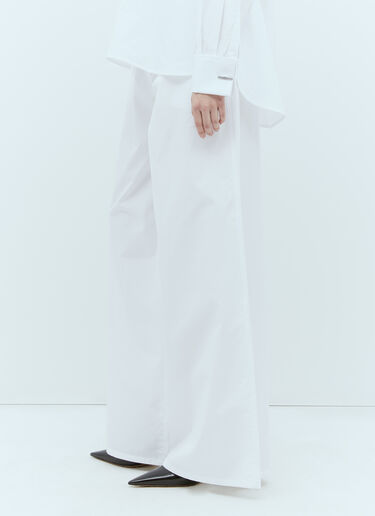 Max Mara Wide Poplin Pants White max0256014