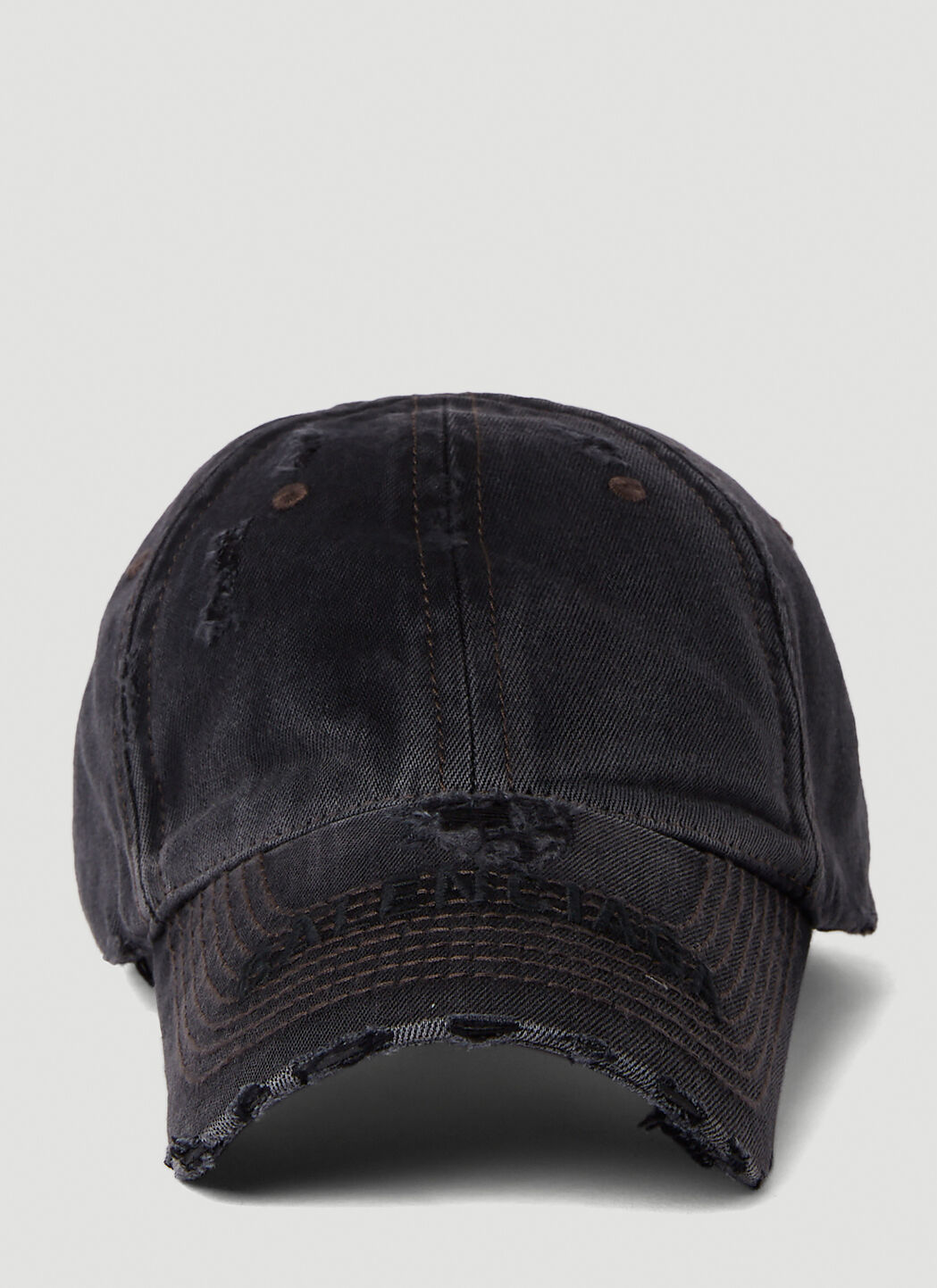 Distressed denim top baseball cap