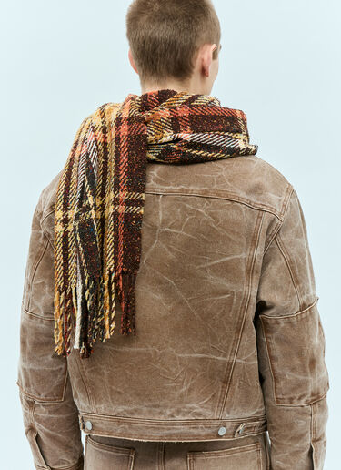 Acne Studios Plaid Fringe Scarf Brown acn0156030