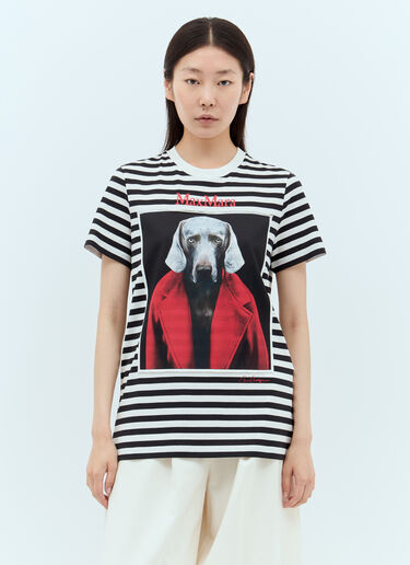 Max Mara Striped Dog T-Shirt White max0257024