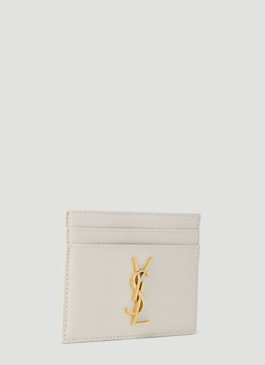 Saint Laurent Logo Plaque Cardholder Cream sla0251099