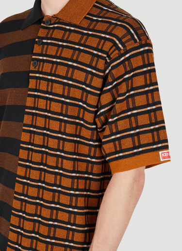Kenzo Contrast Panel Polo Shirt Brown knz0150031