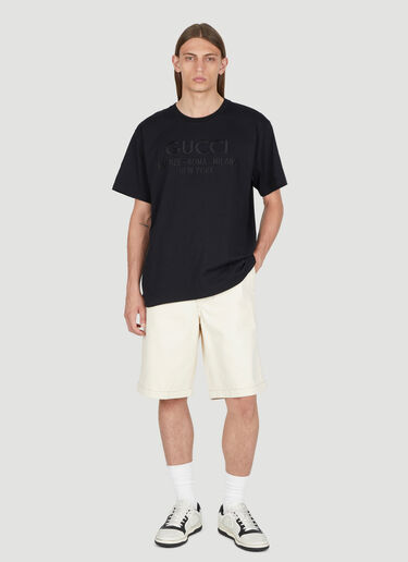 Gucci 徽标刺绣 T 恤 黑色 guc0154017